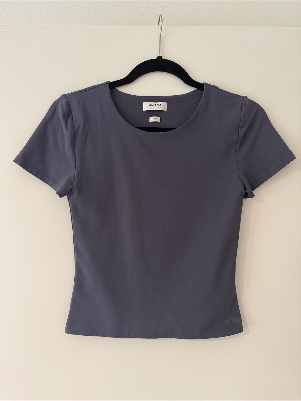 Aritzia Contour Crewneck Short Sleeve Top Blue Grey Size M